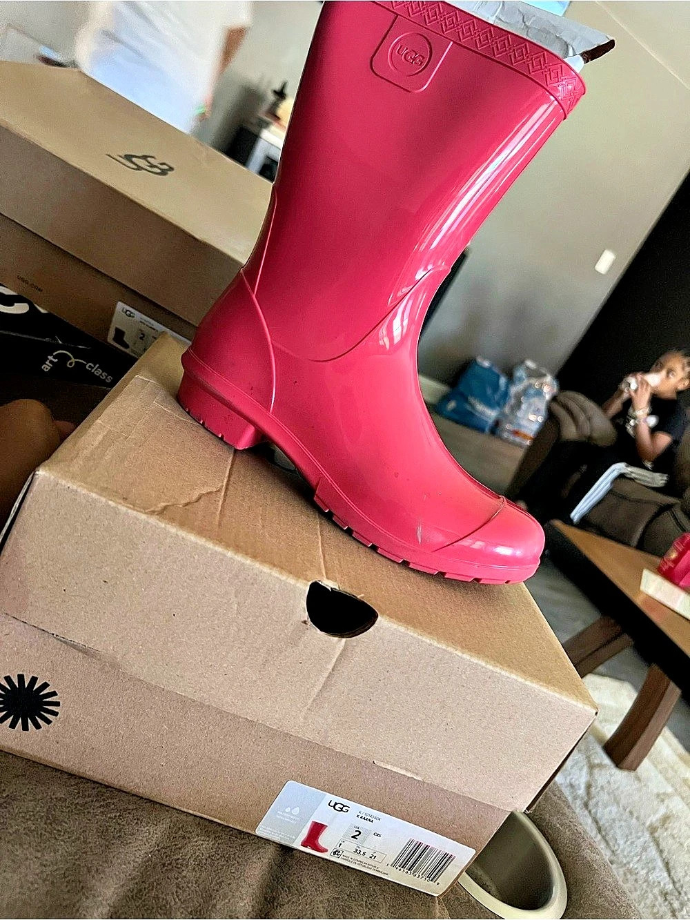 UGG Kids' Drizlita Rain Boot Pink US 2